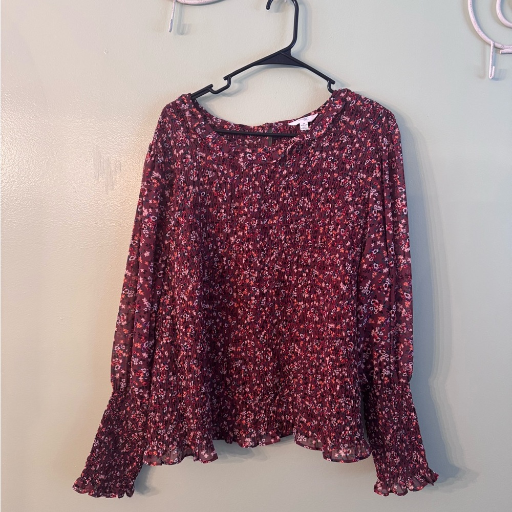 Terra & Sky Floral Blouse - 2X/20-22